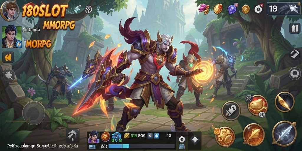 Screenshot gameplay yang menunjukkan pertarungan epik dalam 180SLOT.