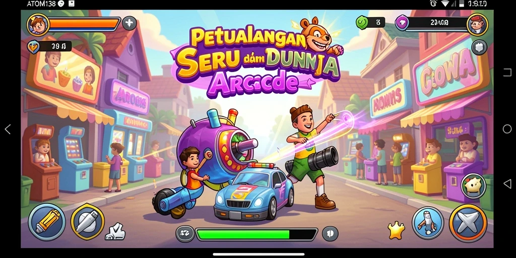Tampilan gameplay ATOM138 yang seru dan penuh tantangan.