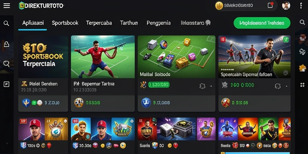 Tampilan gameplay Sportsbook DIREKTURTOTO yang menarik dan interaktif.