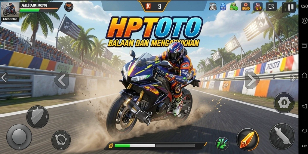 Tangkapan layar HPTOTO menampilkan aksi balapan motor yang mendebarkan.