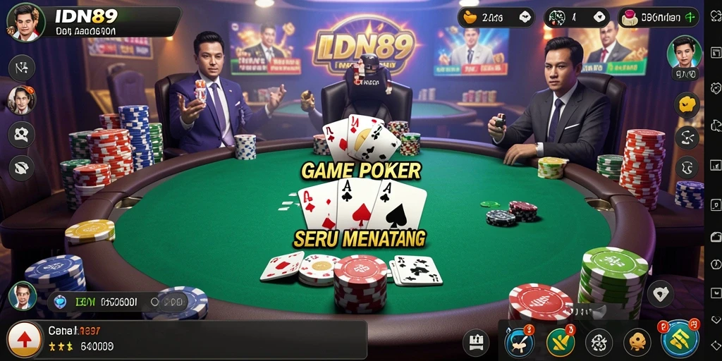 Screenshot IDN89 menampilkan suasana permainan Poker yang seru.