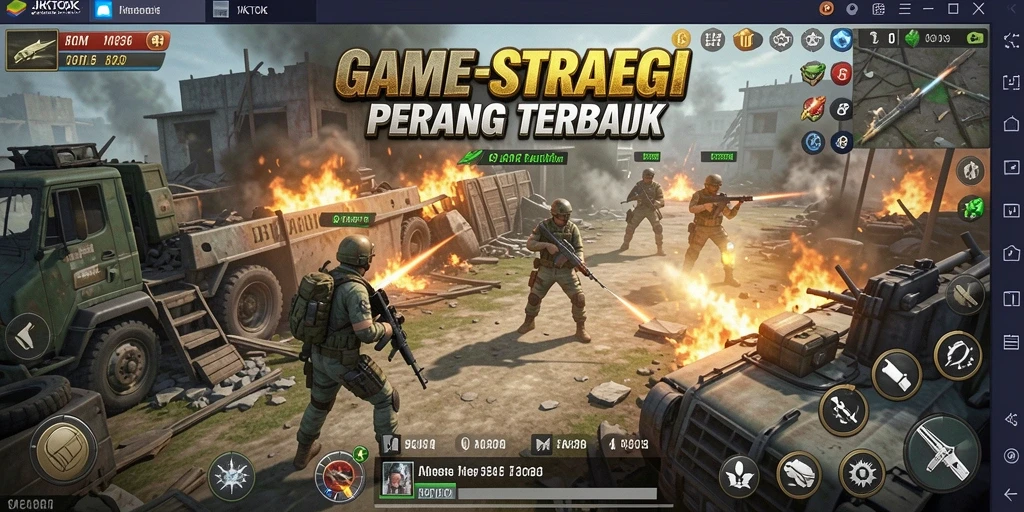 Tampilan gameplay yang penuh aksi dalam JKTOK.
