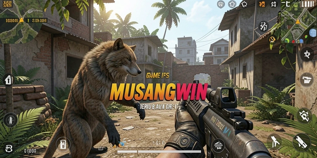 Tampilan gameplay seru dari MUSANGWIN dengan aksi FPS yang menegangkan.