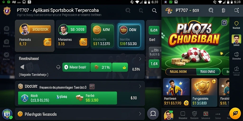 Tampilan menarik gameplay PT707 dengan berbagai pilihan taruhan olahraga.